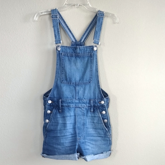 Madewell Size XS Women's Blue Denim Overalls - Adirondack Short Jean Overalls - Picture 2 of 8